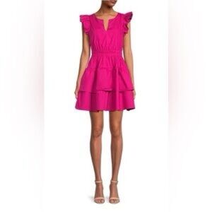 Emmie Rose Pink‎ Ruffle Dress S